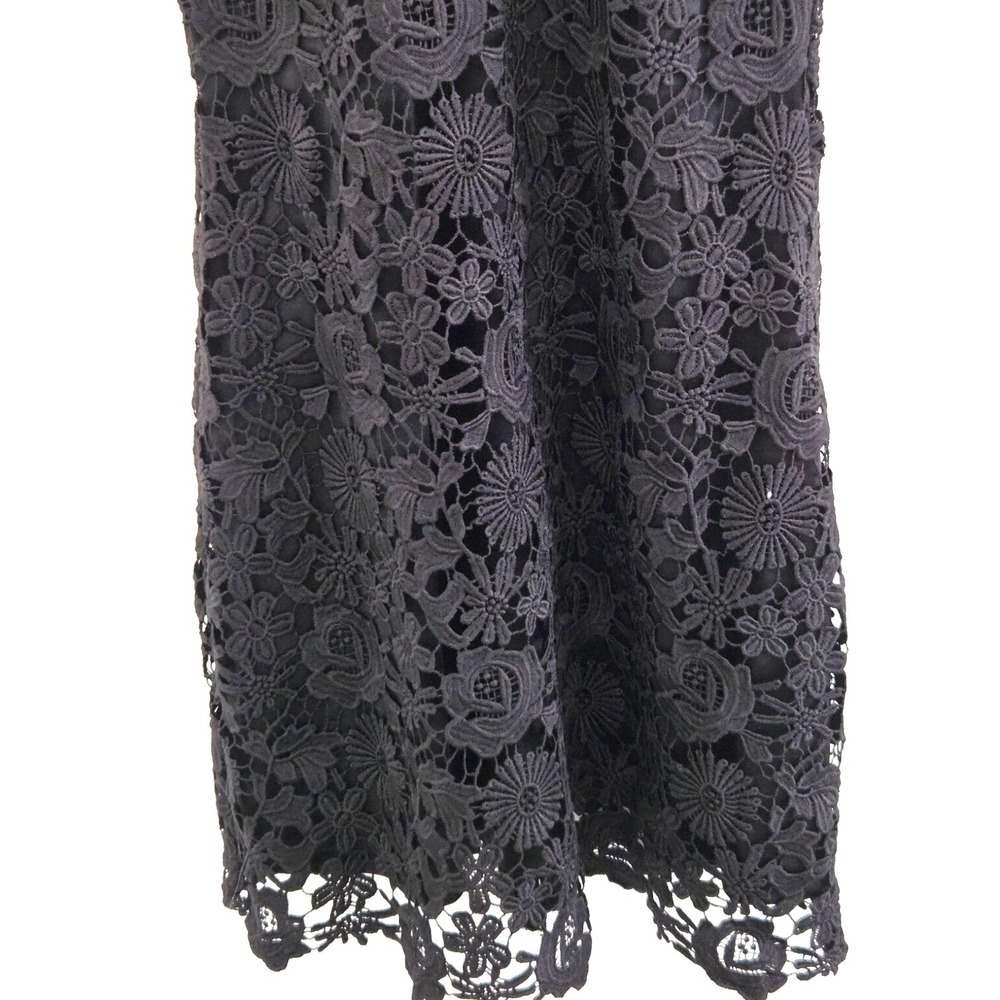 Lulus Love Poem Halter Dress Size Large Black Lace Mini Crochet Floral Party - Picture 4 of 6